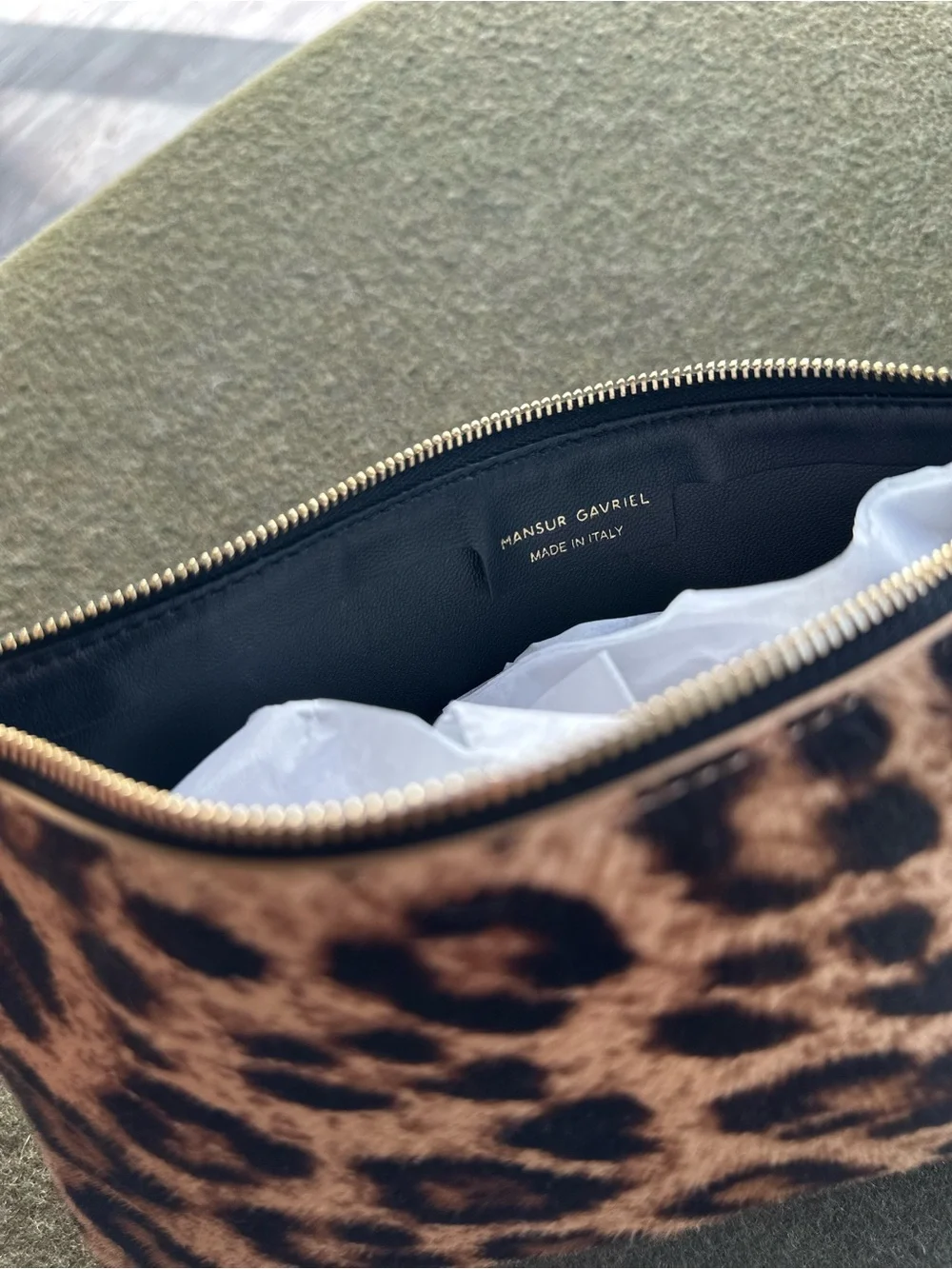 Mansur Gavriel Gaia Shoulder Bag Leopard Print